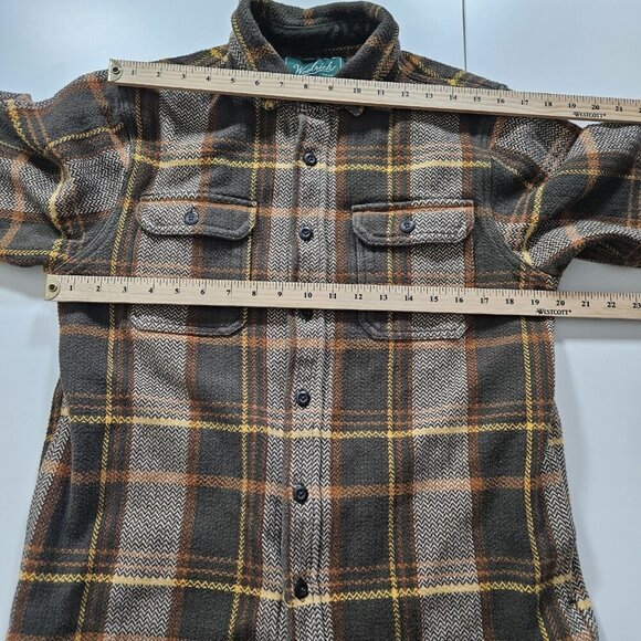 Woolrich The Green Label Shirt Mens S Plaid LS Cotton Shacket Pockets Buttons - Picture 4 of 16